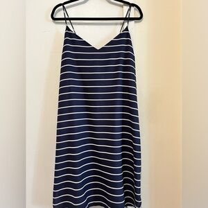 Joe Fresh Navy and White Striped Midi Dress